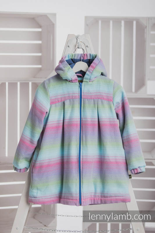 Manteau pour filles - taille 134 - LITTLE HERRINGBONE IMPRESSION avec Bleu #babywearing
