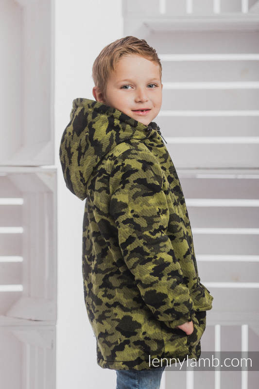Mantel für Jungs - Größe 104 - GRÜN CAMO und Schwarz #babywearing
