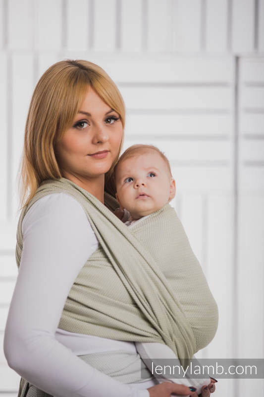Baby Wrap, Herringbone Weave (100% cotton) - LITTLE HERRINGBONE OLIVE GREEN - size XS #babywearing
