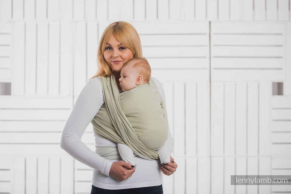 Baby Wrap, Herringbone Weave (100% cotton) - LITTLE HERRINGBONE OLIVE GREEN - size L #babywearing