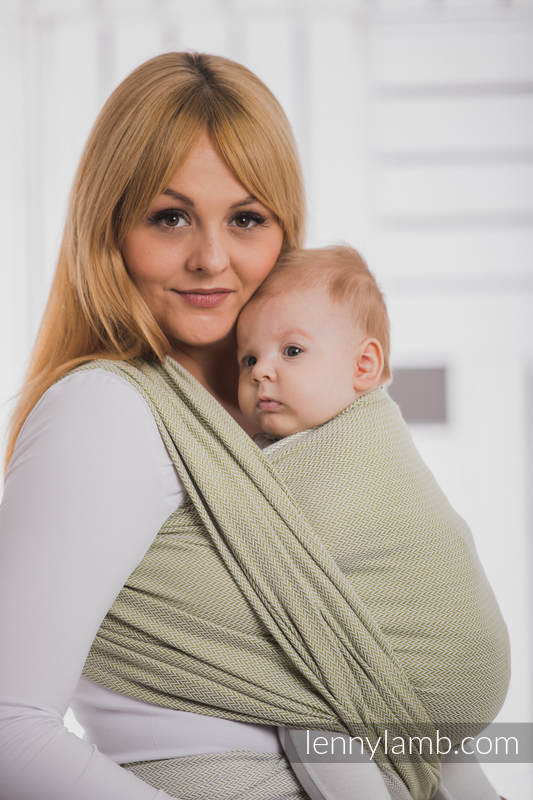 Baby Wrap, Herringbone Weave (100% cotton) - LITTLE HERRINGBONE OLIVE GREEN - size XL #babywearing