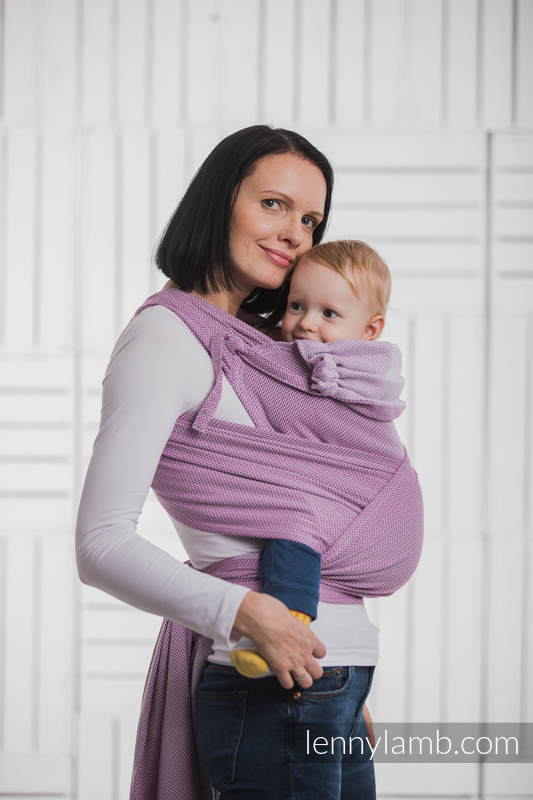 WRAP-TAI portabebé Toddler con capucha/ tejido herringbone /100% algodón/ LITTLE HERRINGBONE MORADO #babywearing