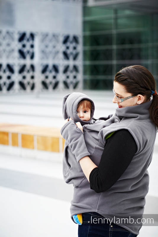 Fleece Babywearing Vest - size XL - Gray #babywearing