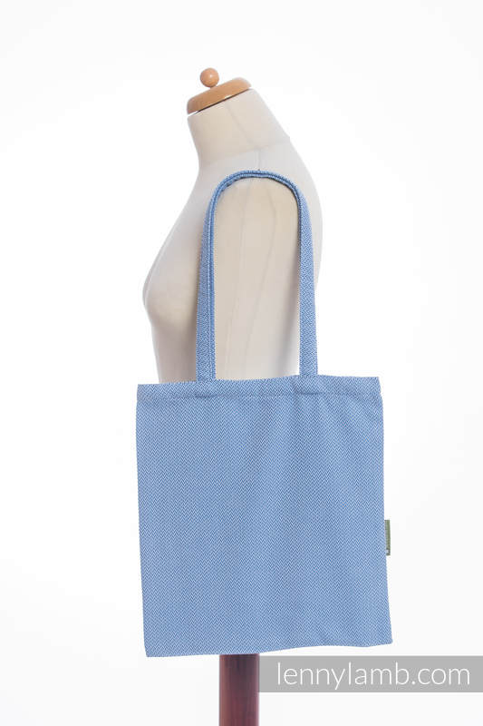 Einkaufstasche, hergestellt vom gewebten Stoff (100% Baumwolle) - LITTLE HERRINGBONE BLAU  #babywearing