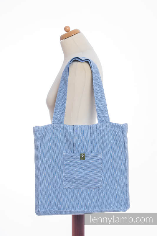 Shoulder bag made of wrap fabric (100% cotton) - LITTLE HERRINGBONE BLUE - standard size 37cmx37cm #babywearing