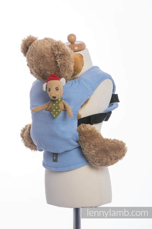 Doll Carrier made of woven fabric (100% cotton) - LITTLE HERRINGBONE BLUE  #babywearing