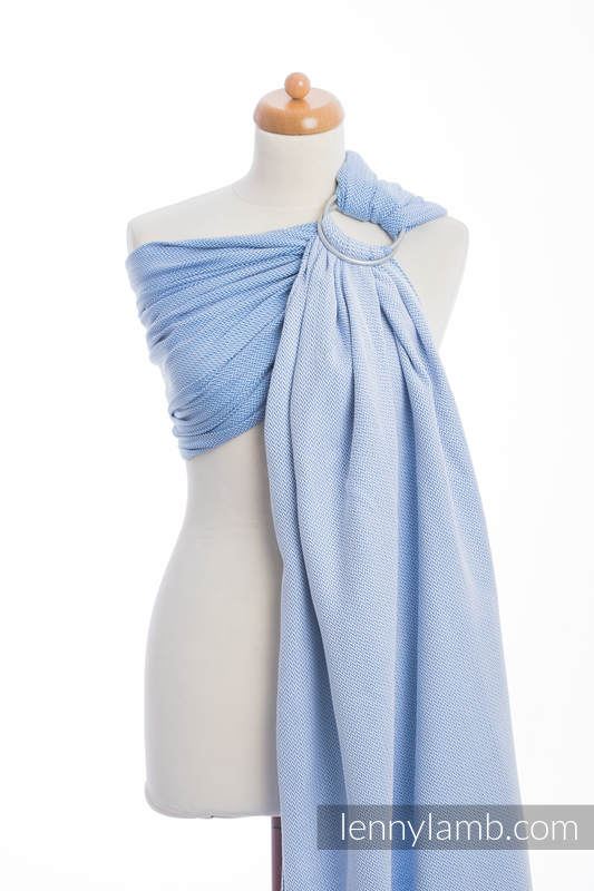 Ringsling, Herringbone Weave (100% cotton) - LITTLE HERRINGBONE BLUE - standard 1.8m #babywearing
