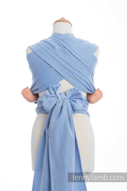 WRAP-TAI portabebé Toddler con capucha/ tejido espiga/100% algodón/ LITTLE HERRINGBONE AZUL #babywearing