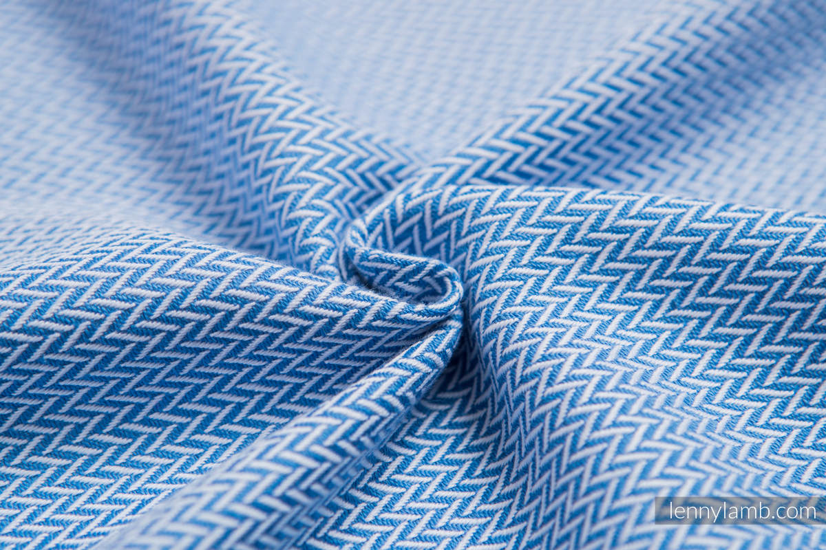 Baby Wrap, Herringbone Weave (100% cotton) - BASIC LINE -  LITTLE HERRINGBONE BLUE - size XL (grade B) #babywearing