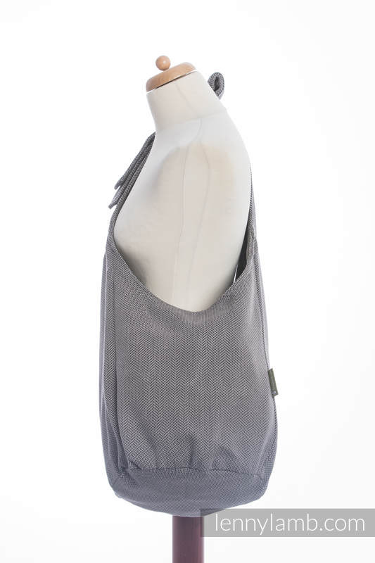 Hobo Tasche, hergestellt vom gewebten Stoff (100% Baumwolle) - LITTLE HERRINGBONE SCHWARZ  #babywearing