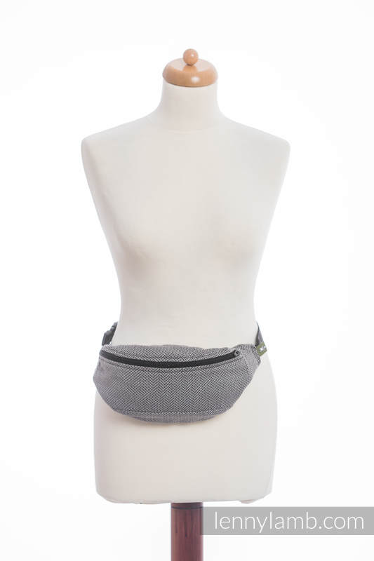 Waist Bag made of woven fabric, (100% cotton) - LITTLE HERRINGBONE BLACK  (grade B) #babywearing