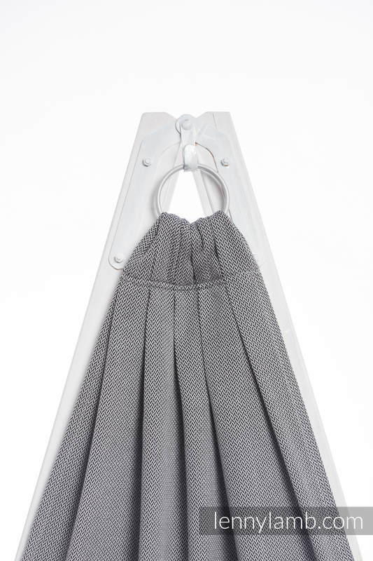 Ringsling, Herringbone Weave (100% cotton) - LITTLE HERRINGBONE BLACK  - long 2.1m #babywearing