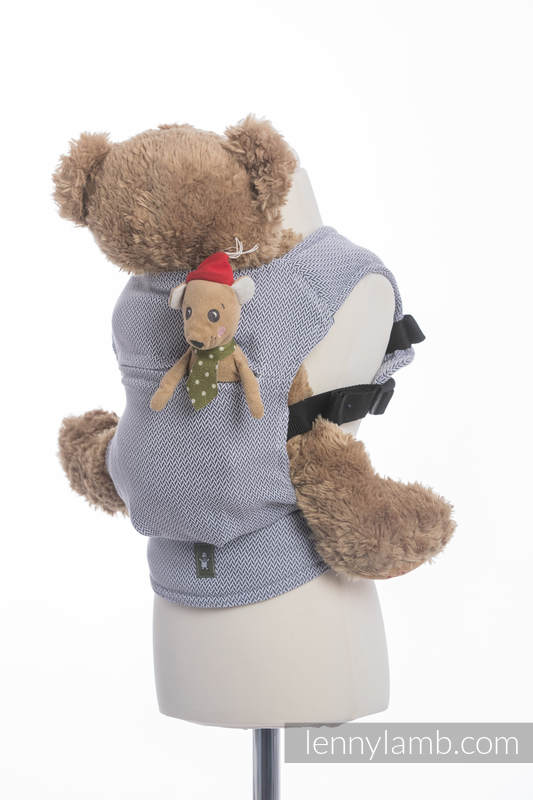 Porte-bébé pour poupée fait de tissu tissé, 100 % coton - LITTLE HERRINGBONE GREY #babywearing