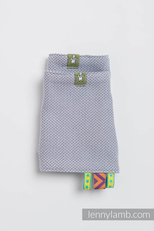 Drool Pads & Reach Straps Set, (60% cotton, 40% polyester) - LITTLE HERRINGBONE GREY  #babywearing