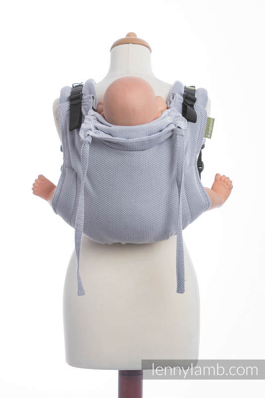 Lenny Buckle Onbuhimo baby carrier, standard size, herringbone weave (100% cotton) - LITTLE HERRINGBONE GREY   #babywearing