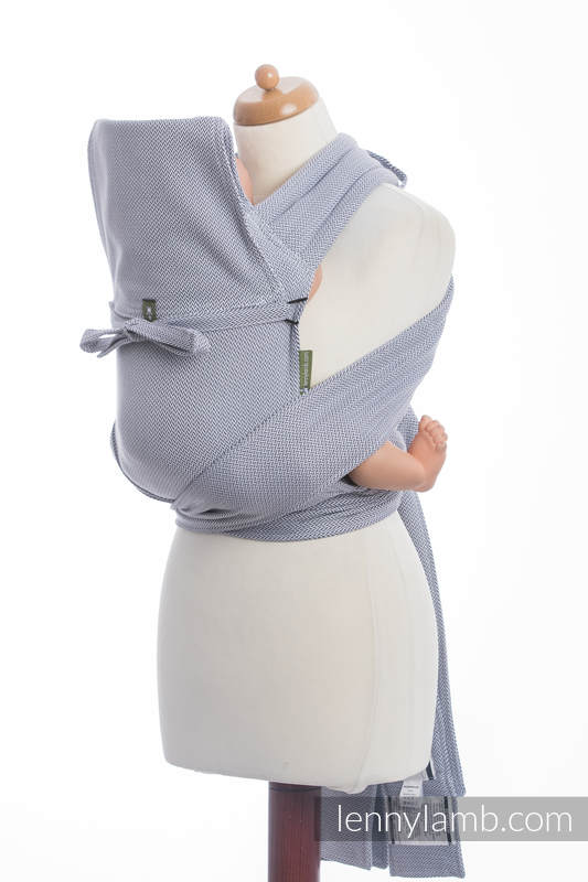 Mei Tai carrier Mini with hood/ herringbone twill / 100% cotton / LITTLE HERRINGBONE GREY  #babywearing