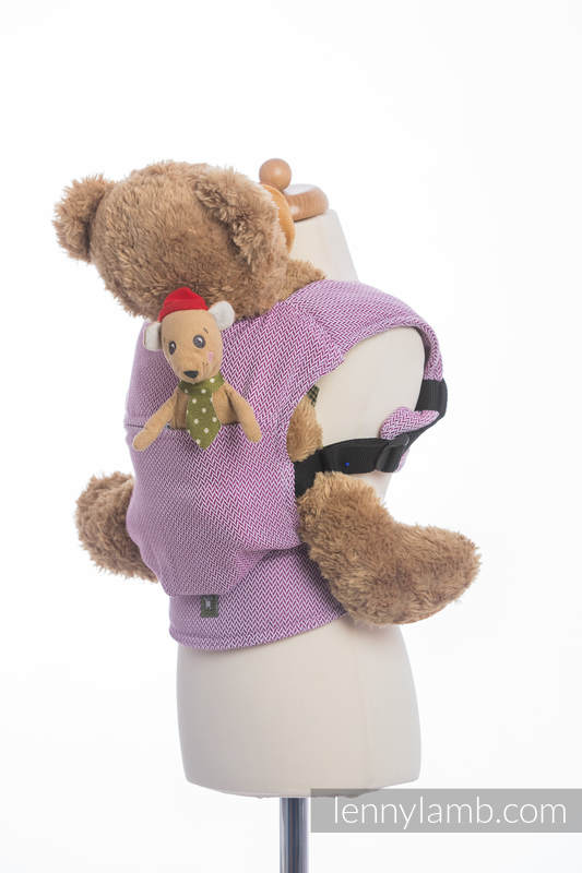 Puppentragehilfe, hergestellt vom gewebten Stoff (100% Baumwolle) - LITTLE HERRINGBONE LILA  #babywearing