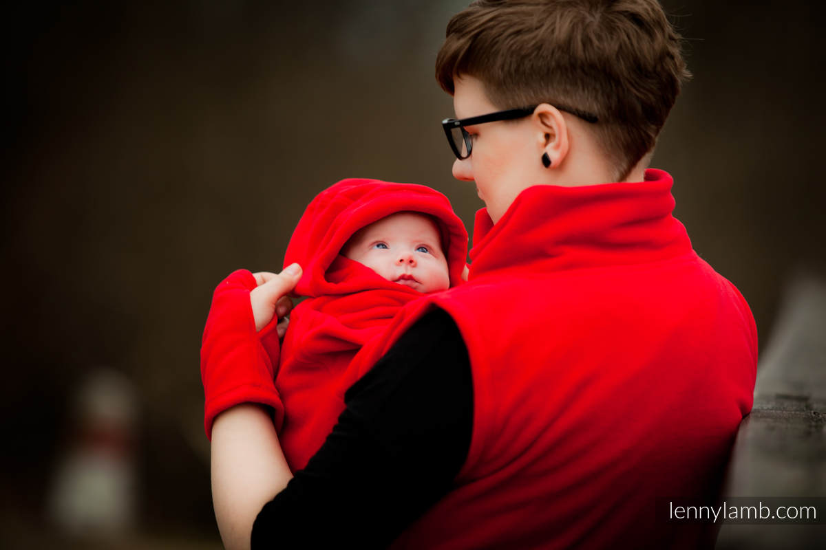 Bezrękawnik dla dwojga - rozmiarXL- czerwony #babywearing