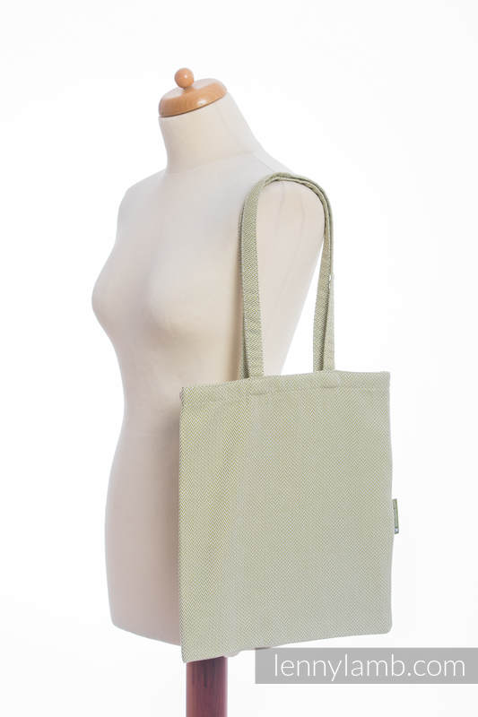 Shopping bag made of wrap fabric (100% cotton) - LITTLE HERRINGBONE OLIVE GREEN  #babywearing