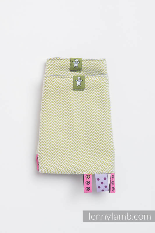Drool Pads & Reach Straps Set, (60% cotton, 40% polyester) - LITTLE HERRINGBONE OLIVE GREEN  #babywearing