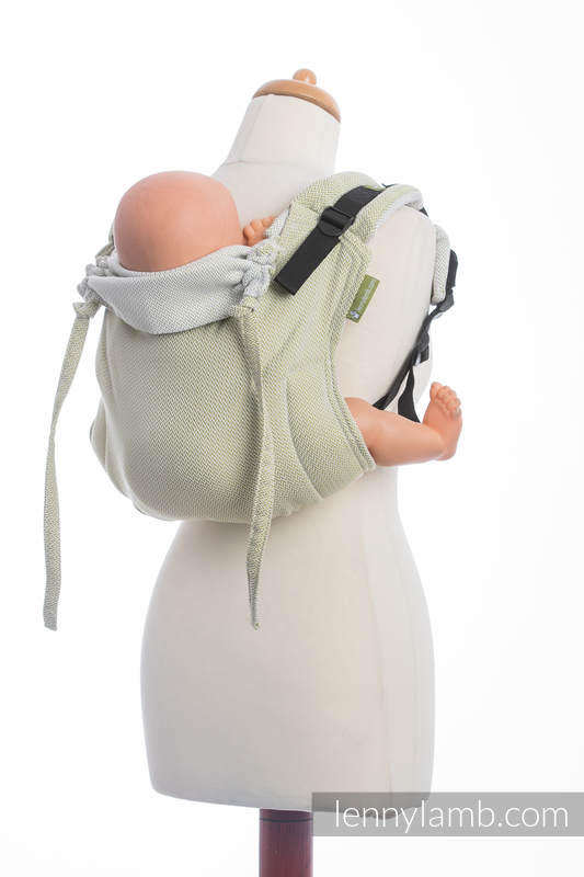 Nosidło Klamrowe ONBUHIMO splot jodełkowy (100% bawełna), rozmiar Standard - MAŁA JODEŁKA OLIWKOWA ZIELEŃ  #babywearing