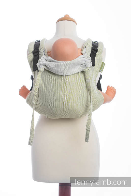 Nosidło Klamrowe ONBUHIMO splot jodełkowy (100% bawełna), rozmiar Standard - MAŁA JODEŁKA OLIWKOWA ZIELEŃ  #babywearing