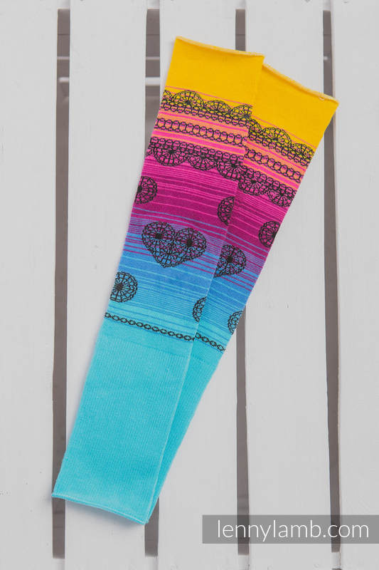 LennyLegs Long - baby leg warmers - RAINBOW LACE DARK #babywearing