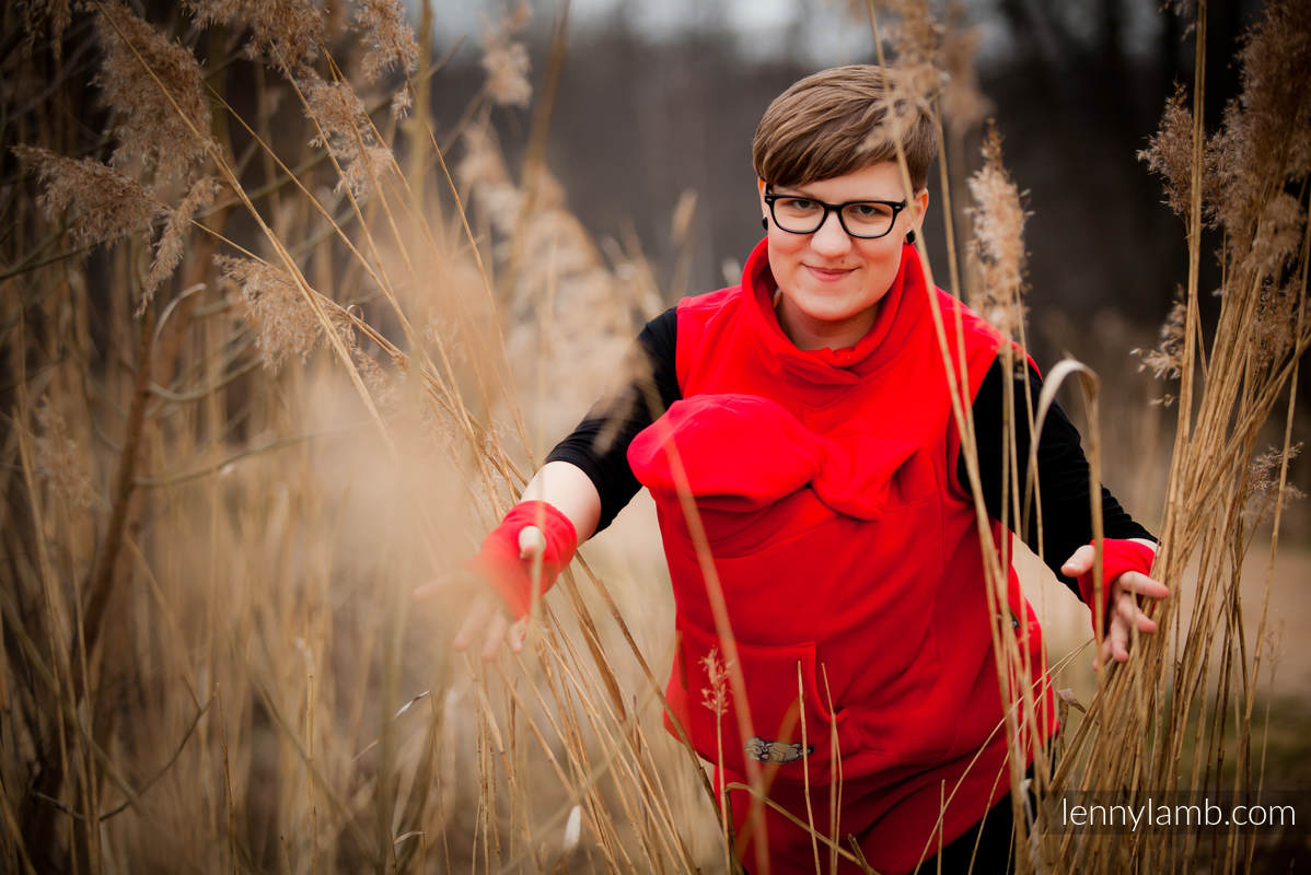 Bezrękawnik dla dwojga - rozmiarXL- czerwony #babywearing