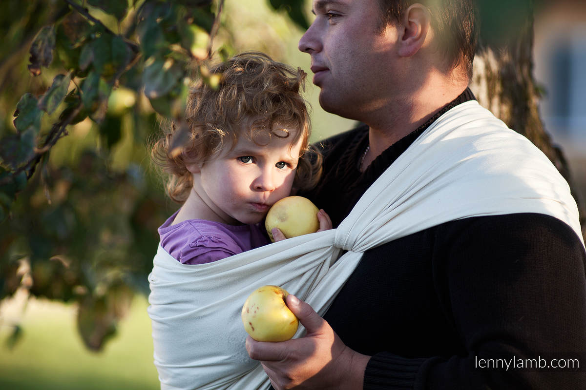 Baby Sling, Diamond Weave (bamboo + cotton) - Natural and white - size L #babywearing