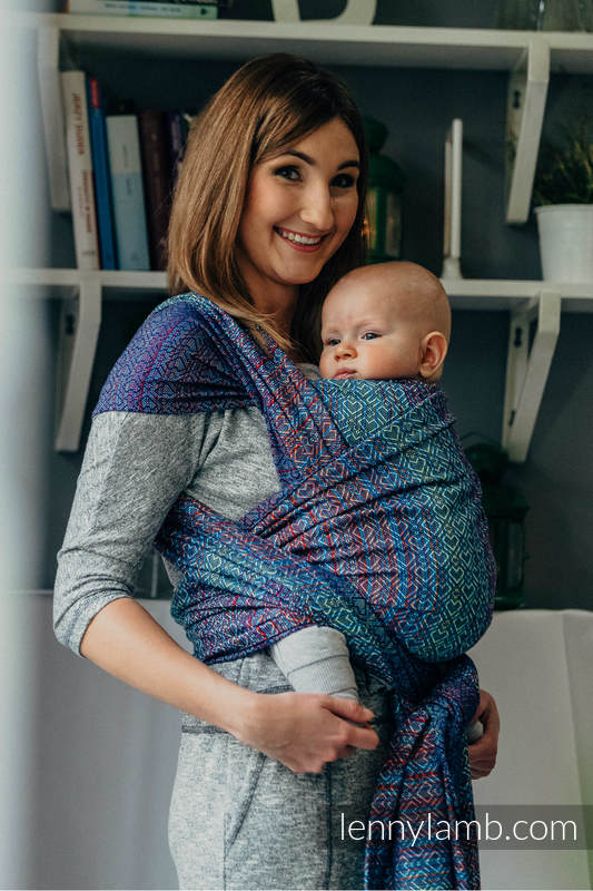 Fular, tejido jacquard (100% algodón) - BIG LOVE SAPPHIRE - talla L #babywearing