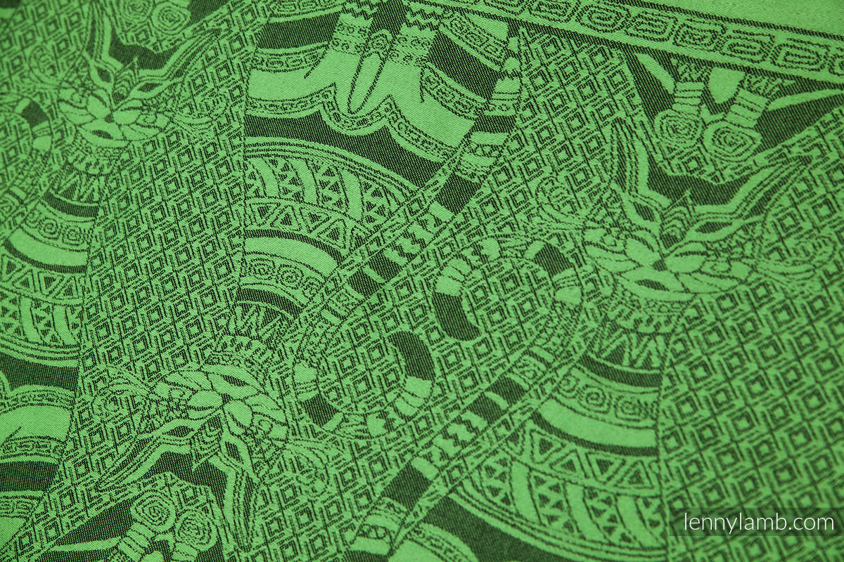 Cats Black & Green, jacquard weave fabric, 60% cotton 40% bamboo, width 70 cm, weight 280 g/m² #babywearing