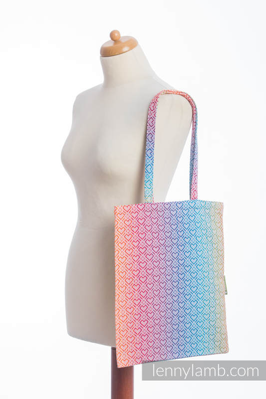 Shopping bag made of wrap fabric (100% cotton) - BIG LOVE - RAINBOW (grade B) #babywearing