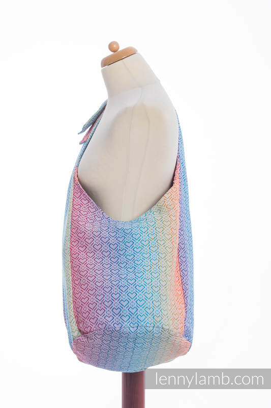 Hobo Bag made of woven fabric, 100% cotton - BIG LOVE - RAINBOW #babywearing