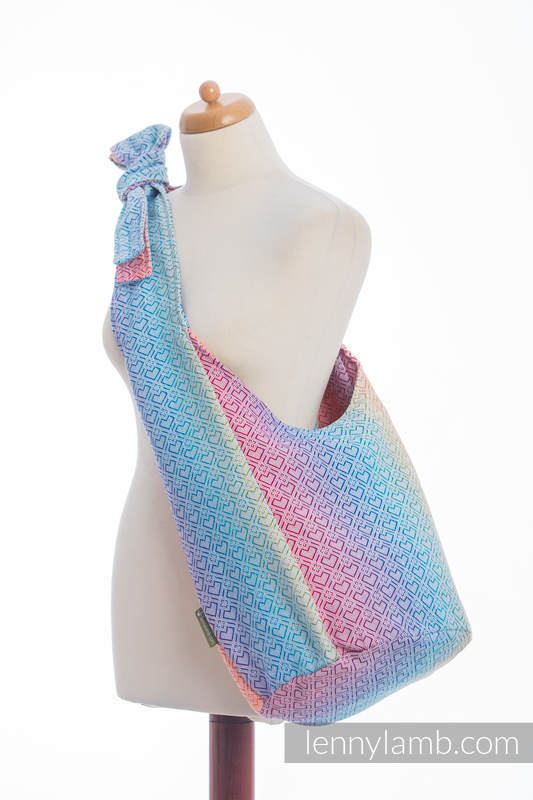 Hobo Tasche, hergestellt vom gewebten Stoff (100% Baumwolle) - BIG LOVE - RAINBOW  #babywearing