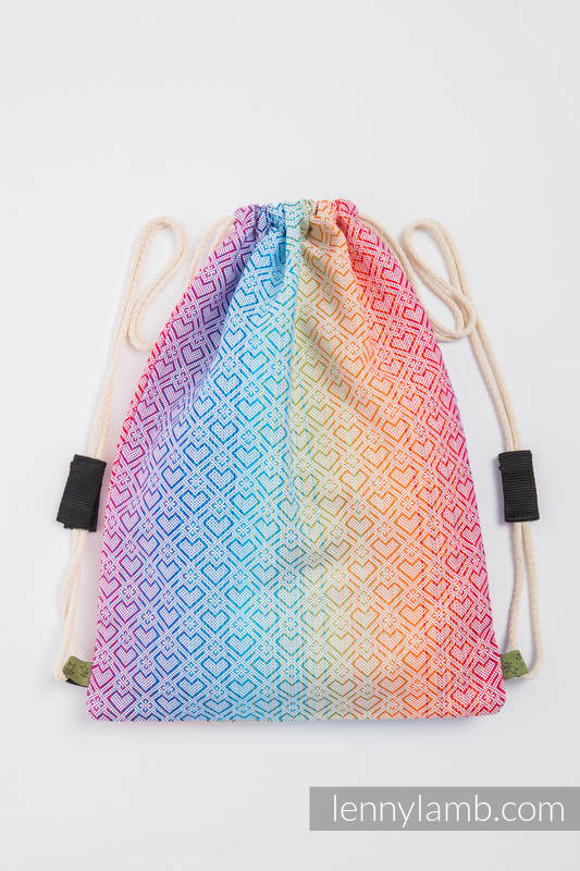 Plecak/worek - 100% bawełna - BIG LOVE - TĘCZA - uniwersalny rozmiar 32cmx43cm #babywearing