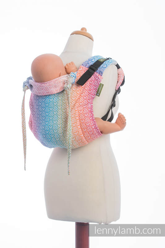 Lenny Buckle Onbuhimo baby carrier, standard size, jacquard weave (100% cotton) - BIG LOVE - RAINBOW #babywearing
