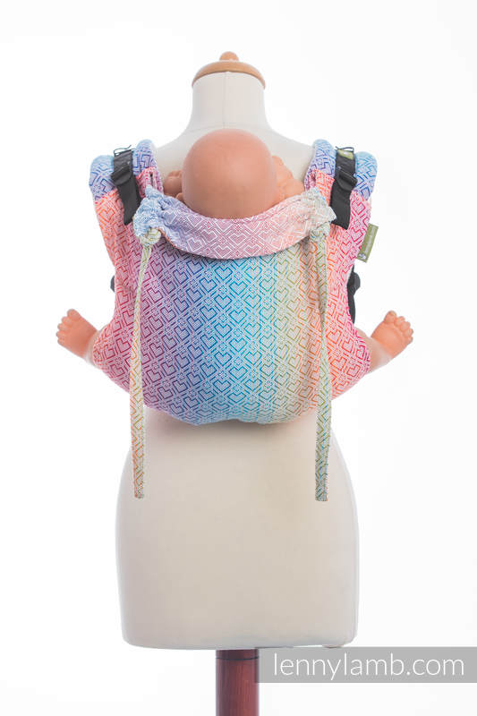 Lenny Buckle Onbuhimo baby carrier, standard size, jacquard weave (100% cotton) - BIG LOVE - RAINBOW #babywearing