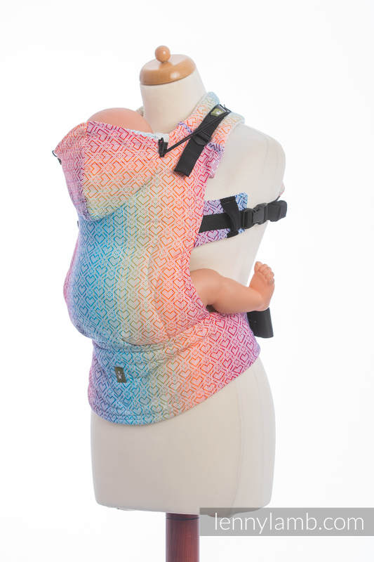 Ergonomic Carrier, Toddler Size, jacquard weave 100% cotton - BIG LOVE - RAINBOW - Second Generation #babywearing