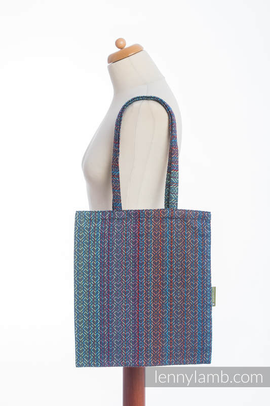 Einkaufstasche, hergestellt aus gewebtem Stoff (100% Baumwolle) - BIG LOVE - SAPPHIRE  #babywearing