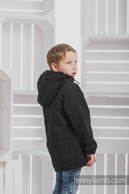 Parka Jacke für Kinder - Größe 134 - Schwarz und Diamond Plaid #babywearing