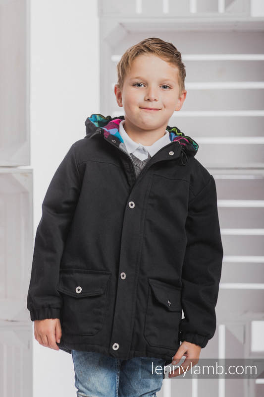 Parka Coat for Kids - size 104 - Black & Diamond Plaid #babywearing