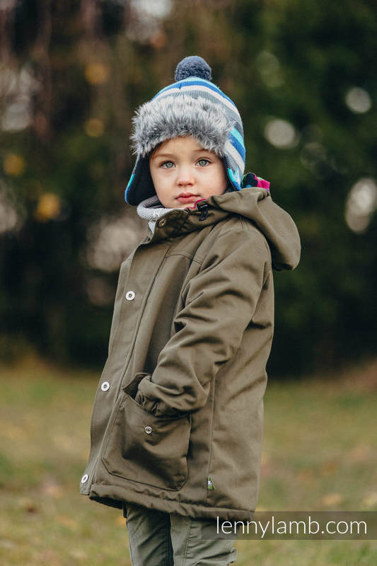 Parka Coat for Kids - size 122 - Khaki & Diamond Plaid #babywearing