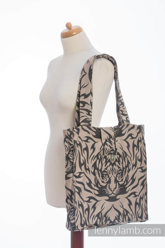 Shoulder bag made of wrap fabric (100% cotton) - TIGER BLACK & BEIGE 2.0 - standard size 37cmx37cm #babywearing