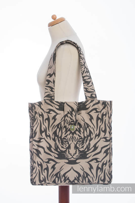Shoulder bag made of wrap fabric (100% cotton) - TIGER BLACK & BEIGE 2.0 - standard size 37cmx37cm (grade B) #babywearing