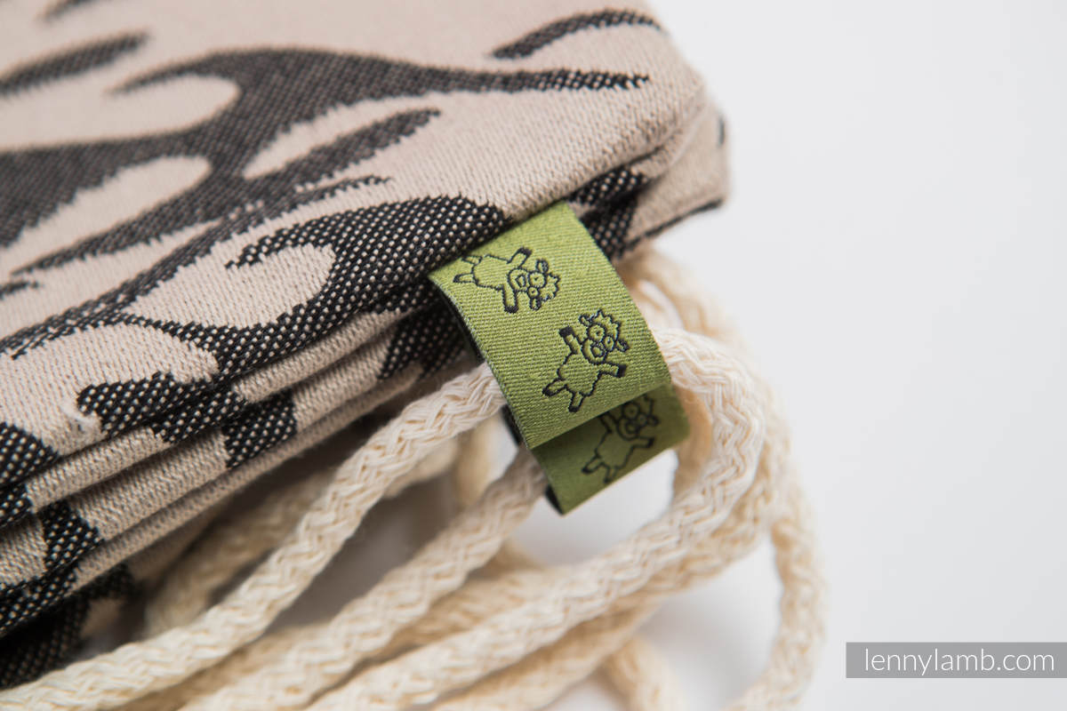 Plecak/worek - 100% bawełna - TYGRYS CZARNY Z BEŻEM 2.0 - uniwersalny rozmiar 32cmx43cm #babywearing