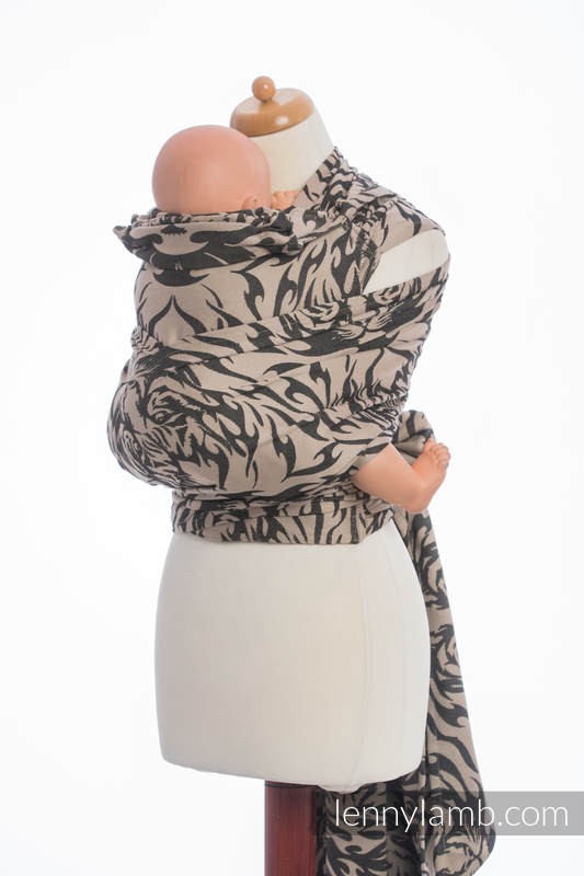 WRAP-TAI mini avec capuche, jacquard/ 100% coton / TIGER NOIR & BEIGE 2.0  #babywearing