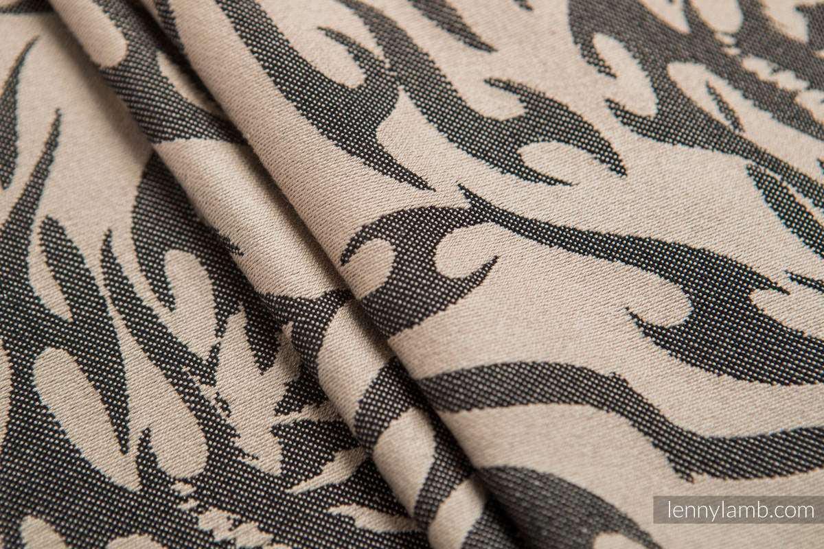 Fular, tejido jacquard (100% algodón) - TIGER NEGRO & BEIGE - talla S #babywearing