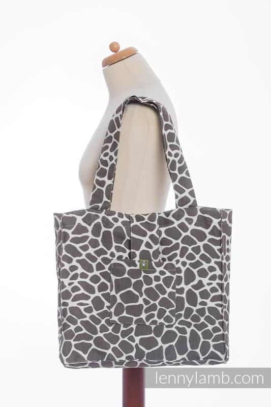 Shoulder bag made of wrap fabric (100% cotton) - GIRAFFE DARK BROWN & CREME - standard size 37cmx37cm #babywearing