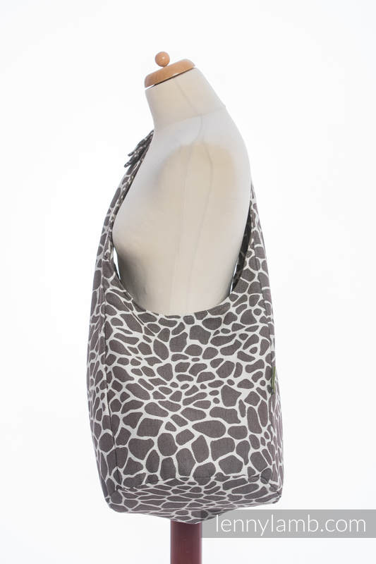 Hobo Bag made of woven fabric, 100% cotton - GIRAFFE DARK BROWN & CREME #babywearing