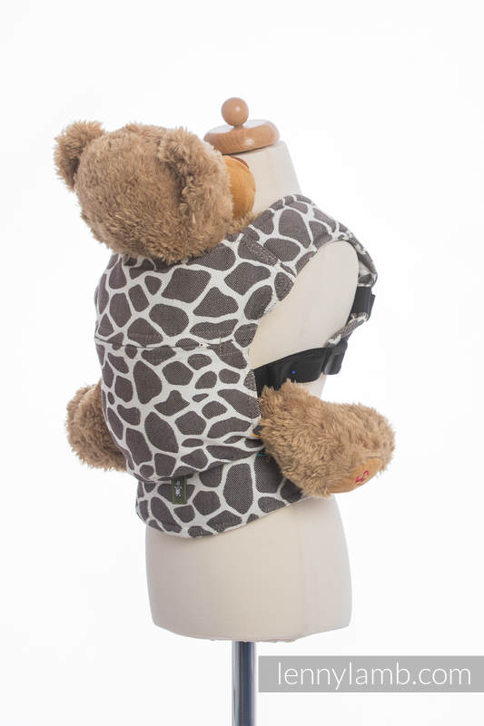 Puppentragehilfe, hergestellt vom gewebten Stoff (100% Baumwolle) - GIRAFFE DUNKELBRAUN & CREME #babywearing